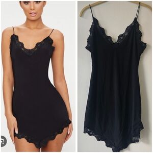 Black Lace Detail Cami Dress